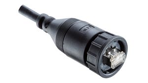 Industrial Ethernet Cable, CAT5e, Cores - 8, RJ45 Plug - Bare End, 1m